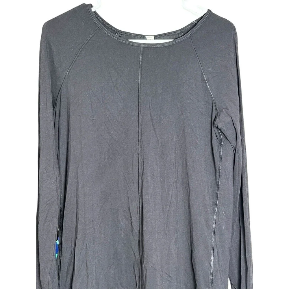 Lululemon Making Moves Long Sleeve Top‎ Size 8 Black Pleated Back Rulu - Picture 3 of 9